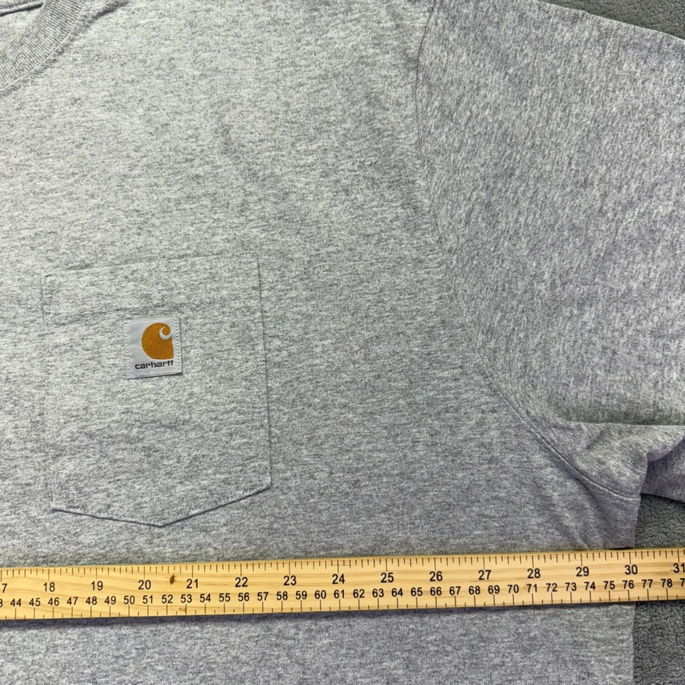 Carhartt‎ Mens 3XL Tall Gray Loose Fit Work Pocket T Shirt Built To Serve - Picture 4 of 7